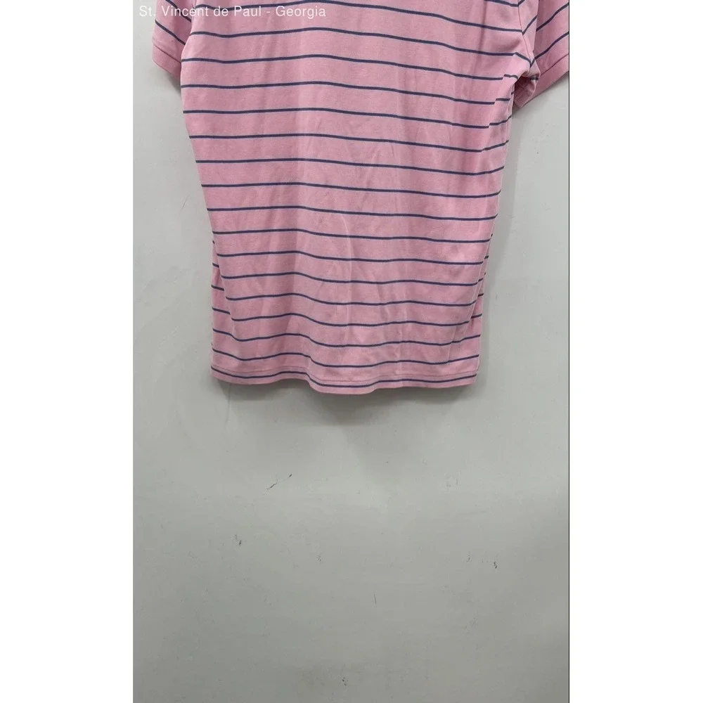 Polo Ralph Lauren Short Sleeve Polo Shirt Men's Large Pink Blue Preppy